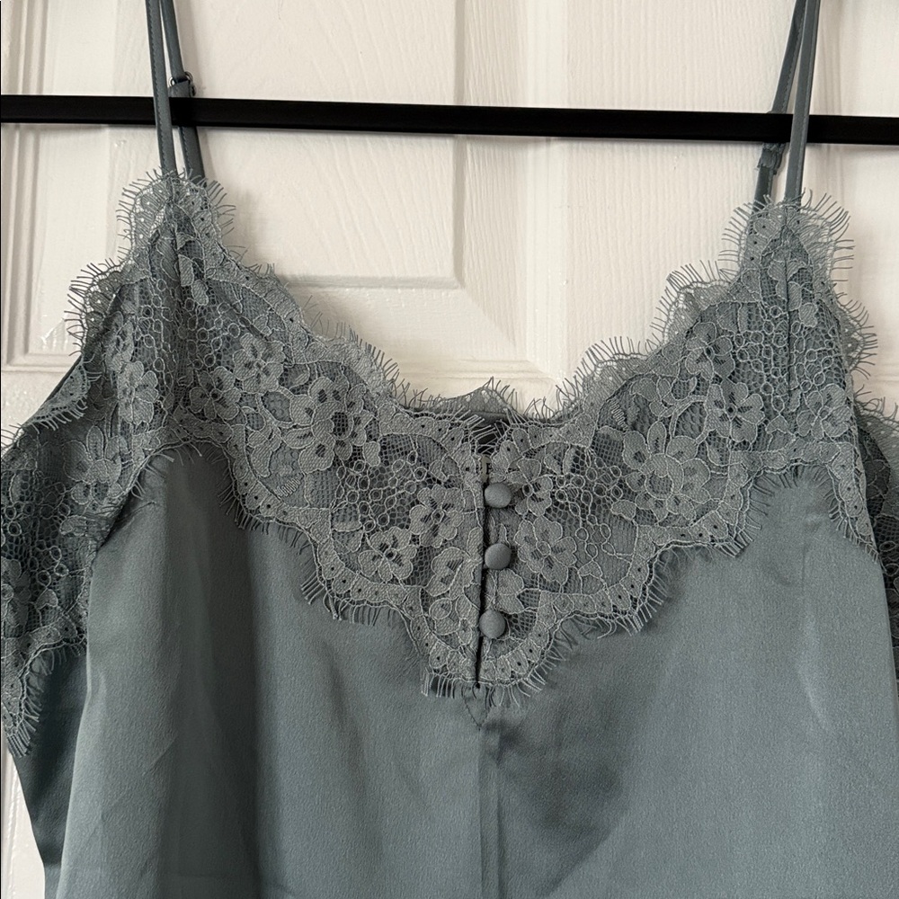 Abercrombie & Fitch Lace-Trim Satin Cami - Blue/Gray - Picture 2 of 4